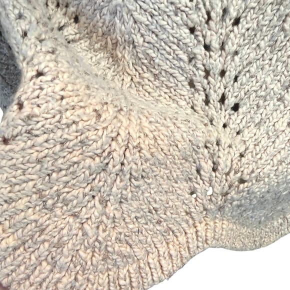 Anthropologie Yellow Bird Crochet Knit Cowl Neck Sweater Small BOHO Cottagecore - Picture 9 of 16